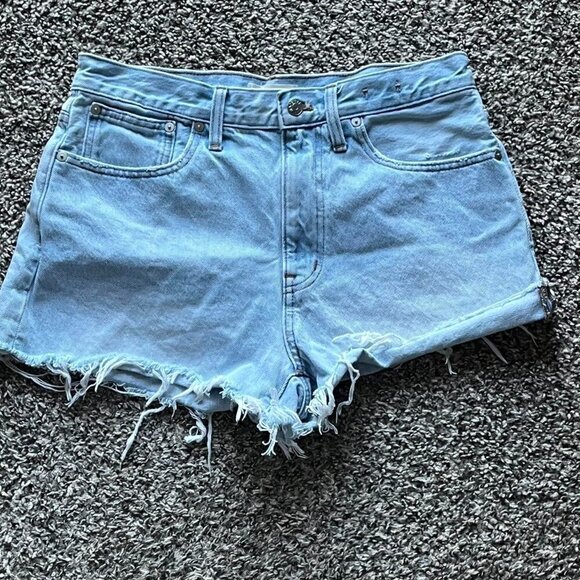 Madewell Pants - Madewell Shorts Womens 28 Blue Frayed Light Wash High Rise Going out Festival